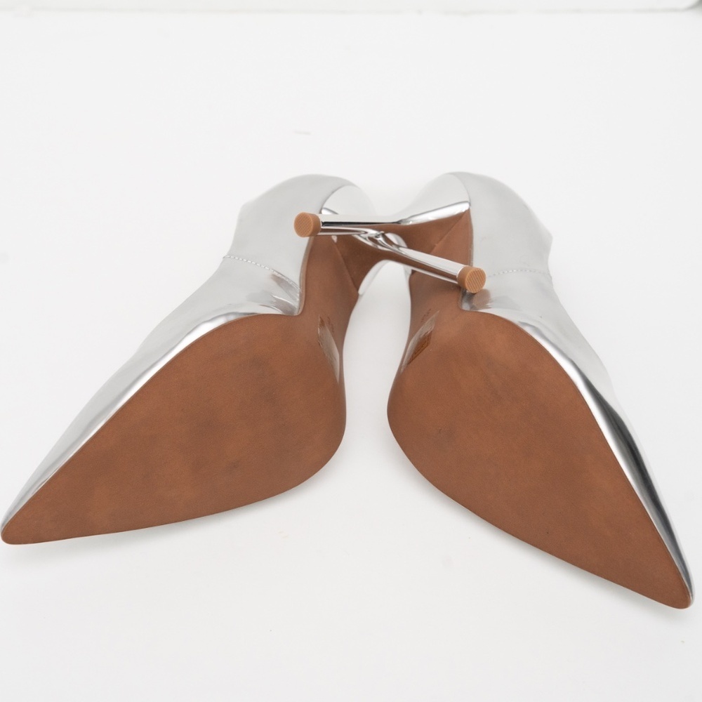 JEFFREY CAMPBELL Trixy‎ Pointed Toe Pump In Silver Metallic - Picture 11 of 12